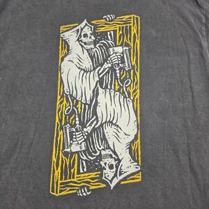 American Apparel T-Shirt Mens Large Black Excellent Reaper Nail Gun 1301 Graphic